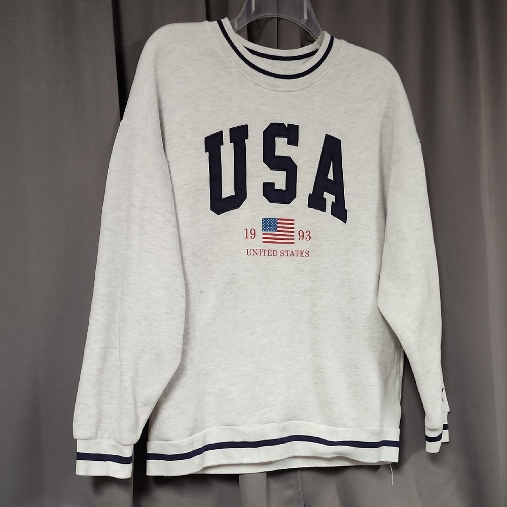 USA Graphic Crewneck Sweatshirt - White